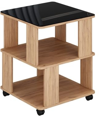 Vicco Couchtisch Velito, Goldkraft Eiche/Schwarz, 50 x 50 cm
