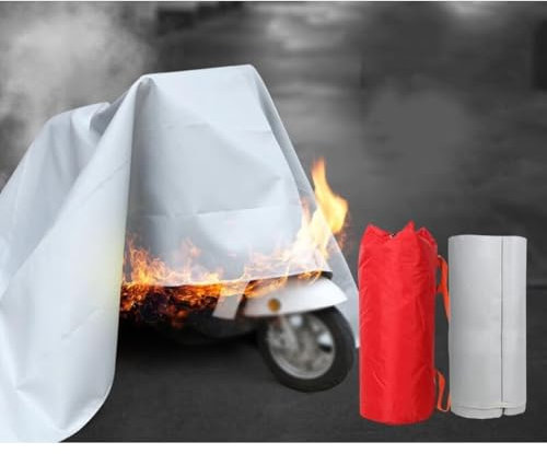 zklaseot Heavy Duty Fiberglass Welding Blanket, Fireproof Insulation Blanket， Car Fire Blanket， Survival Safety Fire Suppression Blanket For Electric Vehicle Truck(6x8m)