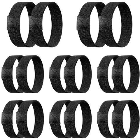 Tiugbjkgk 16 Pcs/8 Pairs Shoelaces Fixing Straps, Shoelace Fixing Tapes, Elastic Band for Football Boots Shoes Fixings Fixations(Black)