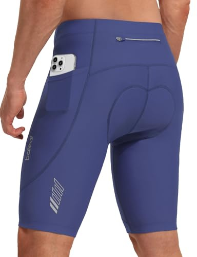 baleaf Men's Cycling Shorts Padded Bike MTB Short Padding Road Biking Cycle Gear Zipper Pockets UPF 50+