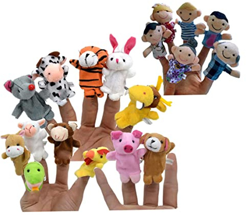 Grtheenumb Tier-Fingerpuppen | Tier-Fingerpuppen für Kinder, Handpuppen, kleine Plüschtiere für Baby-Geburtstag, 18 Stück