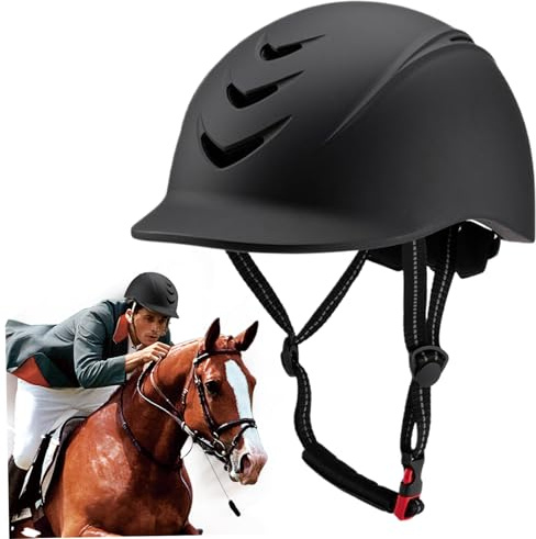 Casque d'équitation, Chapeau d'équitation à Rembourrage Doux et Respirant avec Sangle réglable, Chapeaux et Casques équestres Anti-Collision de sécurité pour Femmes Hommes, décoration de Jardin