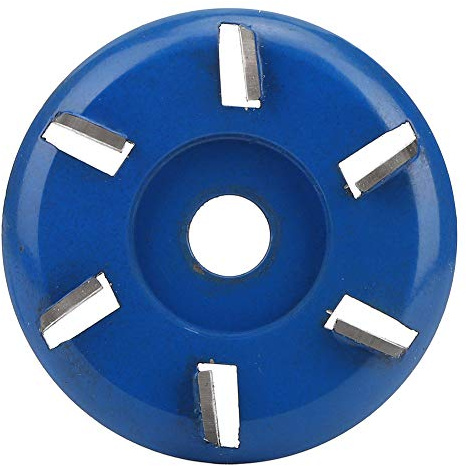 Herramientas eléctricas para tallar madera, amoladora angular, cortador de cuchillas de acero de tungsteno, accesorio de pala (Arco azul de 6 dientes.)