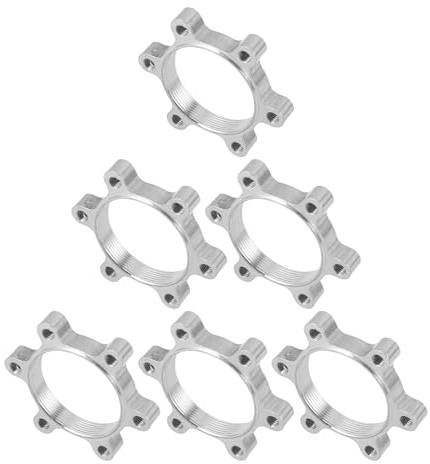HANABASS 6pcs 48mm Bicycle Disc Brake Adapter Flange Hub Bike Disc Mount Conversion Kit Aluminium Alloy for Mountain Bike Single Speed Freewheel Cycling