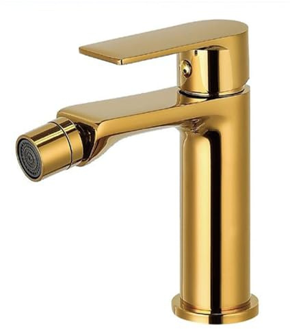 Vetrineinrete® Rubinetto per bidet miscelatore monocomando moderno da bagno in oro lucido