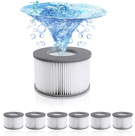 HYZYWON Filtro Depuradora Piscina 6 Pcs Cartucho de Filtro Compatible con MSPA, Cartuchos de Filtro para SPA, Repuesto para Hot Tub y Piscinas Hinchables