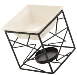 FGJsfhrDTU Soporte Velita Geométrico Cerámica Difusor Aromaterapia(Black)