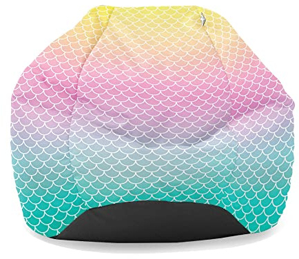rucomfy Beanbags Mermaid Ombre Kids Classic Bean Bag, Comfortable Home and Bed Room Chair, Pre-Filled, Durable & Machine Washable - 65 x 85cm (Beanbag Only)