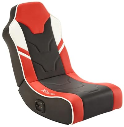 X Rocker Shadow 2.0 Floor Rocker Gaming Kinder Sessel mit 2.0 Audiosystem - Rot/Schwarz/Weiß