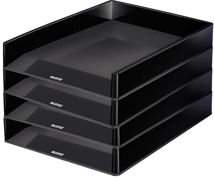 Leitz Briefkorb Duo Colour, 4 Stück, schwarz, 53610095
