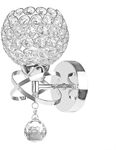 BIOBEY Lámpara de pared de cristal Lámpara de pared LED colgante de cristal de estilo moderno con enchufe E14 para pasillo, sala de estar, dormitorio, cocina