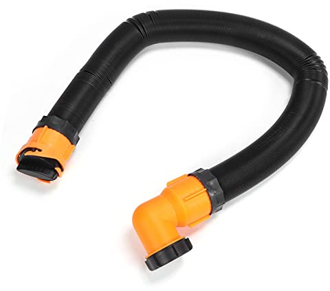 Kit de tuyau d'égout, tuyau de vidange coudé translucide anti-fuite durable avec adaptateur pivotant pour camping-cars