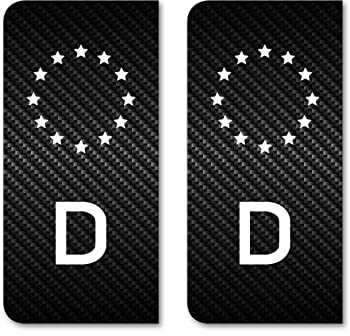 2 Stück Nummernschild Kennzeichen Aufkleber Nummernschild Carbon Sticker EU-Feld in Schwarz überkleben