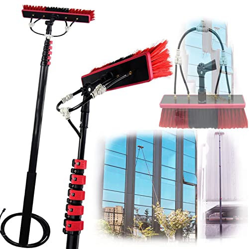 YEITH Kit Pulizia Pannelli Fotovoltaici, Spazzola Pulizia dei Vetri, Kit di Pulizia Telescopico, Spazzolone per Fotovoltaico, Pulizia Pannell Solari Automobili Caravan,7.2m/24FT