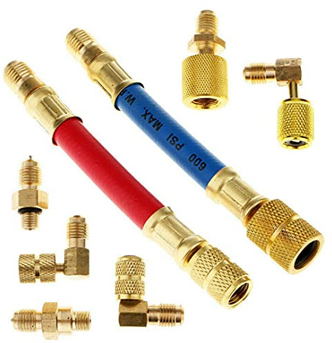 Riloer 8x A/C R12 R134A aire acondicionado refrigeración conector adaptador manguera Aircon, adaptador de conector