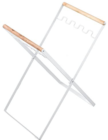 HOHXFYP Supporto per Sacco Della Spazzatura,Supporto Pieghevole per Sacco Della Spazzatura All'Aperto,Supporto per Sacco Della Spazzatura Portatile in Metallo Multifunzione(18.11x11.61x9.45in -Bianco)