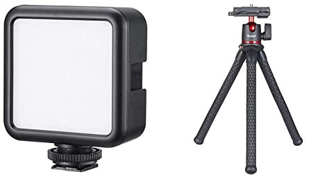 Rollei Lumis LED Dauerlicht Serie (Lumis Mini) & Rollei Monkey Pod 2, Flexibles Mini-Stativ mit Smartphone-Halterung, Kugelkopf unf 1/4 Anschluss……