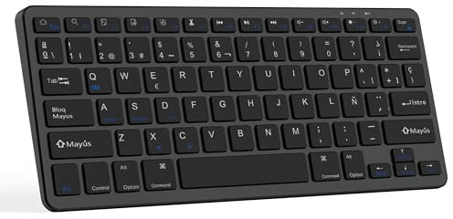 CC Store Teclado Bluetooth para iPad, iPad Pro, iPad Air, iPad Mini, Android Tablet,Teclado para Tablet Español Ñ Recargable Compatible con lOS/Android/Windows,Ultradelgado, Negro