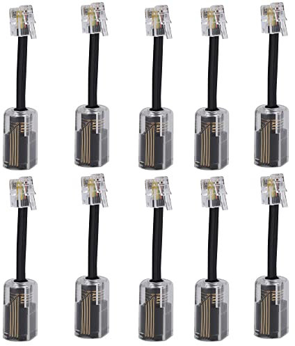 Ubramac Telephone Cord Detangler, Anti-Tangle Telephone Handset Cable 360 Degree Rotating Landline Swivel Cord Untangler Black (10)