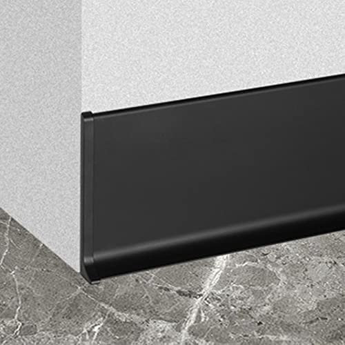 Sockelleiste Sockelleisten Fussleisten Schwarz Sockelleistenverkleidung Für Wände, Badezimmer-Wandsockelleiste, Robuster Aluminium-Buchtsockel Für Badezimmer/ Küche/ Garage/ Terrasse ( Color : W 6cm(2
