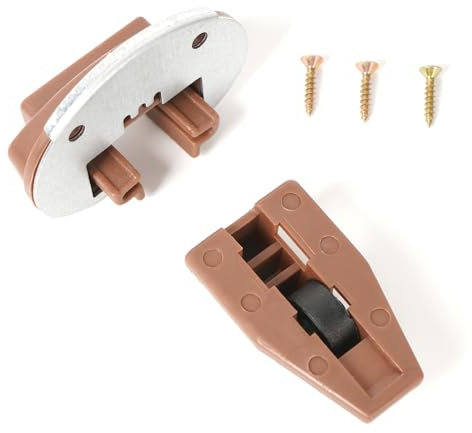Molvyan Schubladenschienen für Kenlin Rite-Trak II – 5 Stück Unterbau-Gleiter mit Stopper für Kommoden-Ersatzteile – Schienen-Reparatur-Set mit Metall-Rückplatte