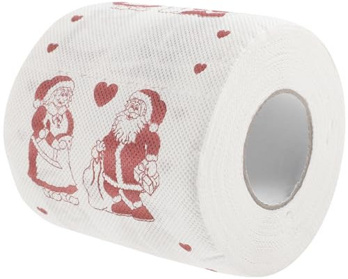 NOLITOY Toilettenpapierrolle mit Weihnachtsmotiven Bedrucktes für Badezimmer Dekorative Toilettenpapierrolle für Festtagsdekoration