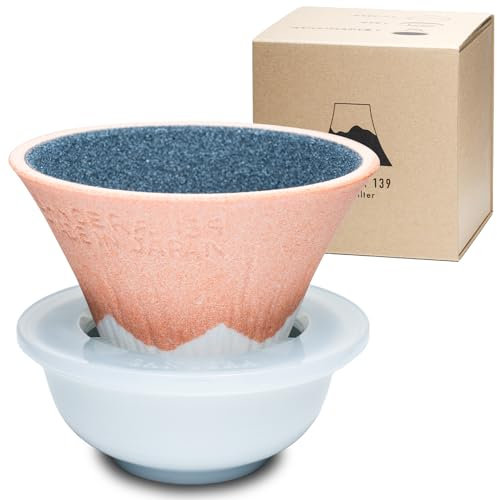 Wiederverwendbarer Kaffeefilter-Tropfer aus Keramik, papierlos, nachhaltig, hergestellt in Japan, Orange