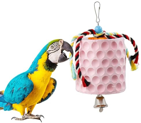 Extra großer Vogel-Kauspielzeug, Papageien-Schnabel-Schleifstein mit Glocke, Vogelkäfig-Zubehör, Käfigspielzeug für Nymphensittiche, Wellensittiche Papageien Kanarienvögel Ratten Hamster Chinchillas