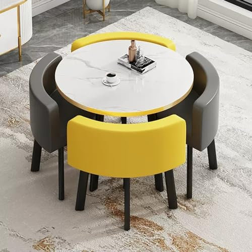 WRYsqbhjyb Runder Esstisch für 4 Personen, Runder Tisch, Moderner, Lässiger Couchtisch, Couchtisch Rund für Küche, Wohnzimmer, Esszimmer, Empfangsraum (Color : B)