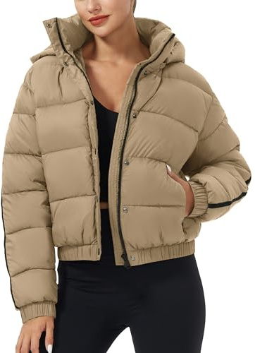 Pioneer Camp Giacca invernale da donna con cappuccio a 3/4 Jack di spessore medio cropped giacca corta impermeabile con cappuccio