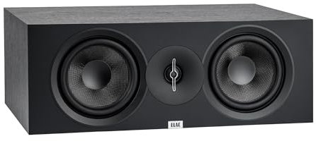 ELAC Debut 3.0 DC63-BK Center Channel Speaker, Black Ash, 1-Inch Aluminum Dome Tweeter and 6.5-Inch Aramid Fiber Dual Woofer, 2-Way Bass Reflex,