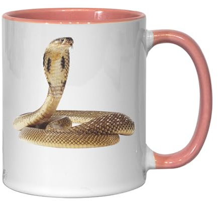 Atspauda King Cobra African Snake Ceramic Tea Coffee Mug Pink