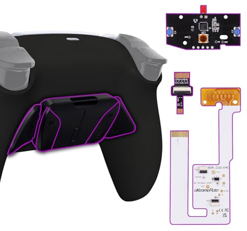 eXtremeRate RISE4 V3 Remap Back Paddles Kit for PS5 Controller BDM-030/040/050, Programmable 4 Back Buttons & Upgrade Board & Redesigned Bottom Cover Shell - Black