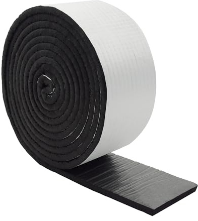 DOBTIM Foam Foil Pipe Insulation Wrap, Reflective Foil Insulation Tape Self Adhesive with High Resilience for Pipe Insulation Wrap 16 Ft Long x 4 Inch Wide x 3/8 Inch Thick