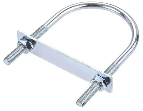 MACHSWON Perno redondo en U, 1 juego de pernos en U M10 de aleación de acero chapado en zinc, 90 mm, ancho interior de 150 mm de longitud con tuercas y placa de marco para automóviles, barcos,