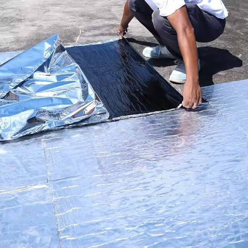 Selbstklebend Bitumenband Dichtungsband Wasserdichtes Reparaturband Wand-Riss-Reparatur-Band für Metalldach/RV Markise/Fenster Dichtung/Boot(3.3'x3.3'=1x1.0m)
