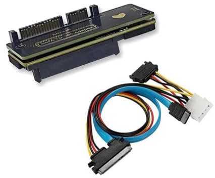 Carte d'extension SATA3.0 vers SAS HDD SAS 22 broches vers 29 broches convertisseur 6G avec câble SATA pour disque dur SAS 2,5 3,5 (carte adaptateur + câble de connexion)