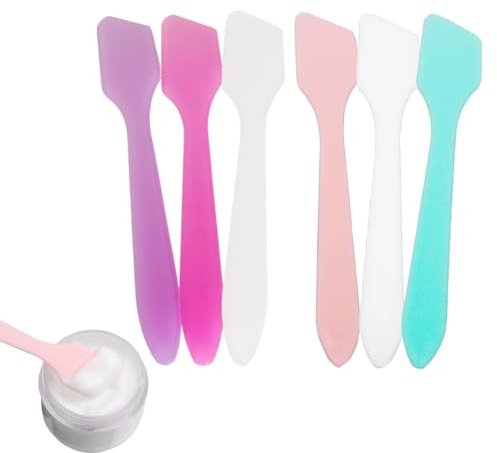 Wopanxye 60pcs Cosmetic Spatula for Lip Mask Face Cream Mask Lotion Stick | Plastic Spoon Disposable Makeup Spatula Tool for Easy Mixing, Sampling, Waxing DIY, Reusable Facial Mask Scraper, Multi-color