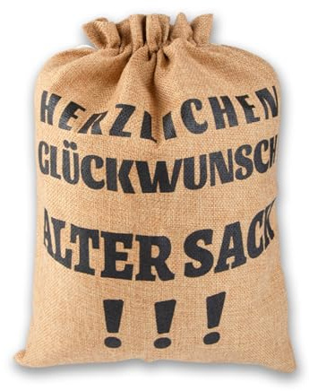 Geschenkbeutel „Alter Sack Herzlichen Glückwunsch“ Lustige Geschenke für Männer, Geschenk zum 30 40 50 60 Geburtstag Mann Geschenkverpackung Geburtstag (40x30 cm)