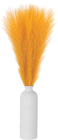 QUARKZMAN 30 Stück Faux Pampas Gras Dekor, 17/43cm Künstliche Flauschige Gras Stiele Falsche Getrocknete Blumen für Zuhause Hochzeit Vase Dekoration, Gold