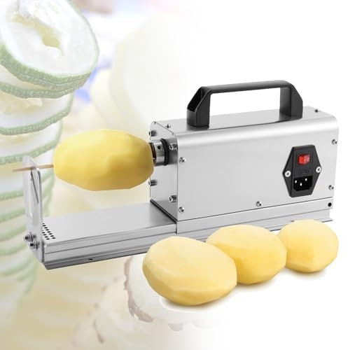 VNATWGOO Cortador De Papas En Espiral EléCtrico, MáQuina Comercial Tornado para Papas, CREA Espirales para Papas Fritas Y Salchichas