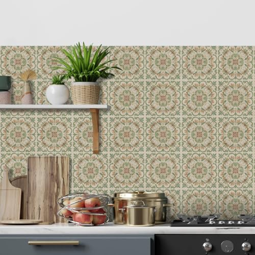HORIWE Adesivi per piastrelle a grana grana, 24 pezzi, 20 x 20 cm, in PVC, autoadesivi, per cucina, bagno, armadio, mobili, tavolo