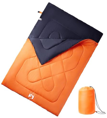 INLIFE Doppelschlafsack mit Kissen Erwachsene Camping 3-4 Jahreszeiten,Sportartikel,Outdoor-Aktivitäten,Camping & Wandern,Schlafsäcke,Orange,3.28 KG,94452