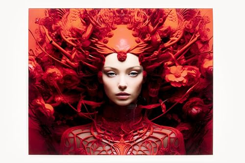 Kare Design Glasbild Red All Over, Rot, Wandbild, Wandkunst, Abstrakt, 40x50 cm