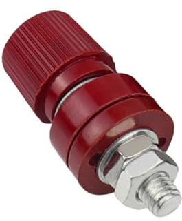 Audio-Bindungspfostenverbinder, 6 mm, isolierte Klemme für Batterie-Strom- und Erdungsanschlüsse, Messing und Bakelit, Rot/Schwarz, 100 A Unterstützung, für Autos, Wohnmobile, Boote, Solarzellen