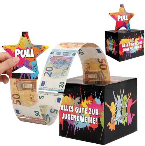 COMOOKA Geldgeschenk Jugendweihe Geschenke Junge Mädchen, Überraschungsbox Geldgeschenke Verpackung Bunt, Jugendweihe Geschenk Geschenkbox Schachtel Wunscherfüller