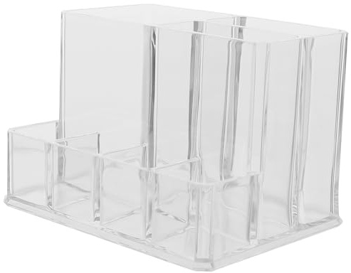 GALPADA Caja de Almacenamiento de Cosméticos Transparente, Soporte para Pinceles Compacto, Organizador Multifuncional para Maquillaje, Escritorio y Tocador, Estuche Plástico para Brochas