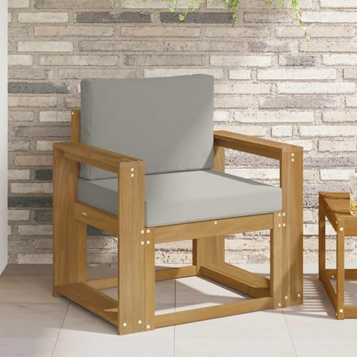 Angajara Gartenmöbelset 2-teilig aus massivem Akazienholz für den Außenbereich wetterfestes Lounge-Sofa mit Polster, inklusive Kissen, für Terrasse Balkon Wintergarten Veranda
