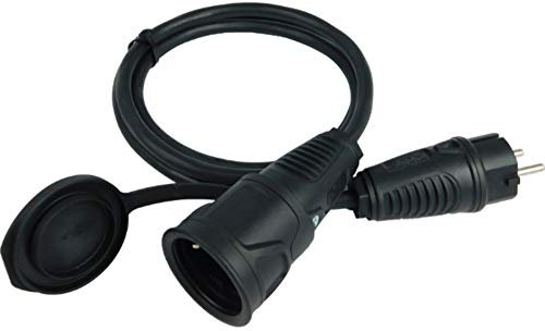 NWP Schuko Verlängerungskabel 1,5m Gummikabel - 3x1,5mm² H07RN-F - IP54 - Stromkabel für Baustelle, Garten, Industrie, Märkte, Außenbereich