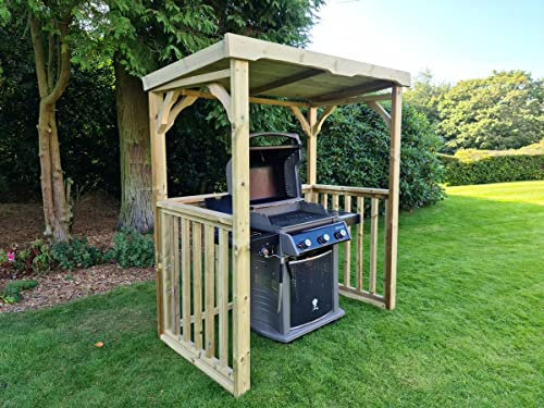 Churnet Valley Wooden BBQ Shelter, BBQ Hut, Garden Gazebo, Wooden Shelter